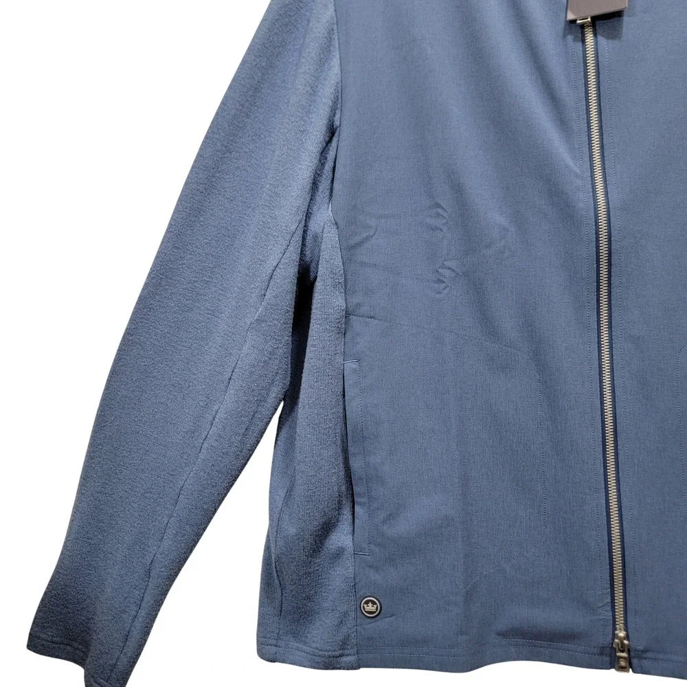 NEW Peter Millar Solstice Performance Hybrid Full-Zip Cardigan OceanBlue Mens XL